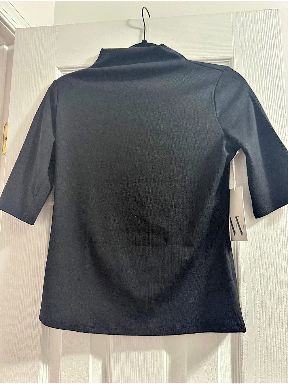 Worthington Short Sleeve Mock Turtleneck Top in Black Size XS NWT